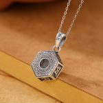 Buddha Stones 990 Sterling Silver Tibetan Om Mani Padme Hum Lotus Love Projection Necklace Pendant Necklaces & Pendants BS 4