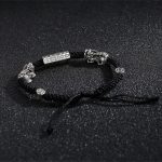 Buddha Stones Double PiXiu Feng Shui Copper Coin Om Mani Padme Hum String Bracelet Bracelet BS 6