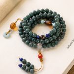 Buddha Stones 108 Beads Bodhi Seed Blessing Meditation Bracelet Mala Mala Bracelet BS Green