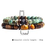Buddha Stones 2PCS Healing Crystal Emperor Stone Tiger Eye Bead Bracelet Bracelet BS 21
