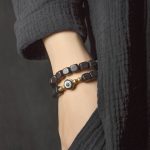 Buddha Stones Ebony Wood Dzi Bead Copper Peace Couple Bracelet Bracelet BS 10