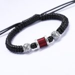 Buddha Stones 999 Sterling Silver Copper Coin Bead Copper Balance Braided String Bracelet Bracelet BS Silver Red
