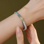 Buddha Stones 925 Sterling Silver Hetian Jade Braided Rope Pearl Abundance Bracelet 8