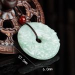 Buddha Stones Round Jade Peace Buckle Peony Flower Abundance Necklace Pendant Necklaces & Pendants BS 8