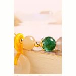 Buddha Stones 14K Gold Plated Colorful Golden Silk Jade Peace Buckle Wealth Bracelet Bracelet BS 11
