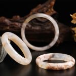 Buddha Stones Natural Sakura Agate Peace Bracelet Bangle Bracelet Cuff Bangle BS 3
