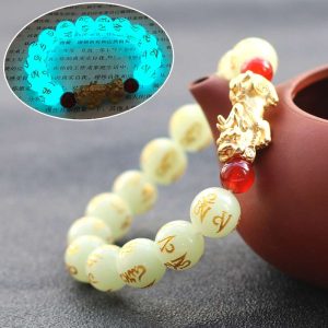 Buddha Stones FengShui Lucky Pixiu Glowstone Wealth Bracelet Bracelet BS main