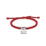 Buddha Stones 999 Sterling Silver Red String Lucky Cloud Strength Bracelet Bracelet BS Red(Wrist Circumference 14-18cm)