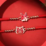 Buddha Stones 925 Sterling Silver Chinese Zodiac Luck Faith Discolor Red String Bracelet Bracelet BS 5