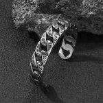 Buddha Stones Tibetan Om Mani Padme Hum Mantra Titanium Steel Peace Cuf Bangle Bracelet Bracelet Bangle BS 1