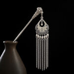 Buddha Stones Water Drop Lily of the Valley Flowers Tassels Confidence Hairpin Hairpin BS Moon-White
