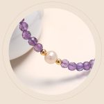 Buddha Stones 14K Gold Plated Amethyst Crystal Healing Double Layer Chain Bracelet Bracelet BS 6