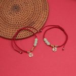 Buddha Stones Handcrafted Jade Bead Fu Character Charm Luck Red Rope Bracelet Bracelet BS 2