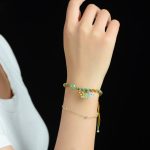 Buddha Stones Handmade Colorful Rope Luck Jade Bead Abundance Double Layer Bracelet Bracelet BS 8