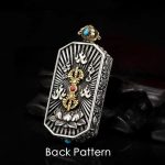 Buddha Stones Tibetan Om Mani Padme Hum Carved Dorje Vajra Rotatable Lotus Pattern Purity Rope Necklace Pendant Necklaces & Pendants BS 1