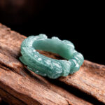 Buddha Stones Natural Jade Dragon Success Ring Ring BS 1
