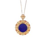 Buddha Stones 925 Sterling Silver Plated Gold Lazurite Positive Necklace Pendant Necklaces & Pendants BS 6