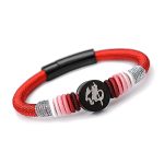 Buddha Stones Buddha Character Ebony Handcrafted Rope Bracelet Bracelet BS Red 18cm