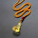 Buddha Stones Blue Tathagata Buddha Medicine Buddha Liuli Crystal Serenity Amulet Necklace Pendant Necklaces & Pendants BS 25