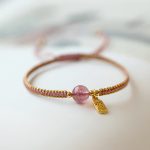 Buddha Stones Red Agate Jade Lotus Confidence Calm String Bracelet Bracelet BS Strawberry Quartz