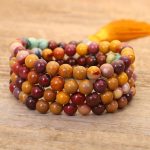 Buddha Stones 108 Mala Beads Mookaite Emotional Growth Bracelet Tassel Necklace Pendant Bracelet Necklaces & Pendants BS 9
