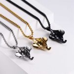 Buddha Stones Ganesh Ganpati Elephant Titanium Steel Protection Pendant Necklace Necklaces & Pendants BS 8