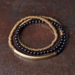 Tibetan Various Agate Stone Copper Protection Triple Wrap Bracelet (Extra 30% Off | USE CODE: FS30) Bracelet BS 18cm Black Onyx