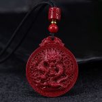 Buddha Stones Year of the Dragon Natural Cinnabar Dragon Protection Necklace Pendant Necklaces & Pendants BS Dragon(Luck♥Strength)