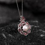 Buddha Stones 999 Sterling Silver Peony Flower Pearl Healing Necklace Pendant Necklaces & Pendants BS 1