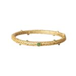 Buddha Stones Cyan Jade Copper Auspicious Clouds Calm Healing Bracelet Bangle Bracelet Bangle BS 14