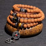 Tibet 108 Mala Beads Rudraksha Bodhi Seed Chinese Zodiac Natal Buddha Wealth Charm Bracelet Mala Bracelet BS 7