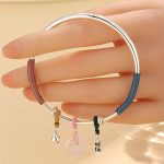 Buddha Stones Pink Crystal Peace Buckle Lucky Flower Love Bracelet Bangle Bracelet Bangle BS 9