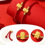 Buddha Stones 999 Sterling Silver Year of the Dragon Copper Coin Fortune Dragon Fu Character Luck Handcrafted Red String Braided Bracelet (Extra 30% Off | USE CODE: FS30) Bracelet BS 9