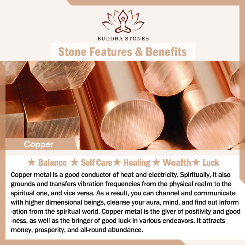 Buddha Stones Magnetic Copper Balance Adjustable Cuff Bracelet Bangle Ring Bracelet Bangle BS 1