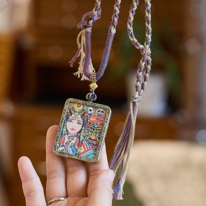 Buddha Stones Tibetan Zakiram Goddess of Wealth Past And Present Ghau Prayer Box Necklace Pendant Necklaces & Pendants BS Zakiram Goddess of Wealth