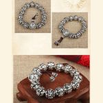 Buddha Stones Tibetan Om Mani Padme Hum Carved Alloy Beads Amulet Bracelet (Extra 35% Off | USE CODE: FS35) Bracelet BS 11