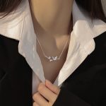 Buddha Stones Bamboo Leaf Design Copper Zircon Wealth Necklace Pendant Necklaces & Pendants BS 10