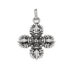 Buddha Stones 925 Sterling Silver Double Dorje Vajra Spiritual Strength Necklace Pendant Necklaces & Pendants BS 925 Sterling Silver Double Dorje(Pendant Only)