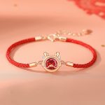 Buddha Stones 925 Sterling Silver Year Of The Dragon Luck Red Zircon Necklace Pendant Bracelet Earrings Ring (Extra 30% Off | USE CODE: FS30) Necklaces & Pendants BS Lucky Dragon Bracelet(Wrist Circumference 14-17cm)