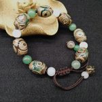 Buddha Stones Tibetan Three-eyed Dzi Bead Luck Protection Braided Bracelet Bracelet BS 4