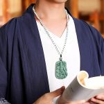 Buddha Stones Natural Jade Guan Gong Amulet Wealth Necklace Pendant Necklaces & Pendants BS 2