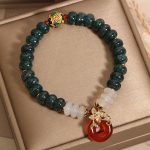 Buddha Stones Jade White Agate Red Agate Peace Buckle Abacus Beads Luck Bracelet Bracelet BS 5