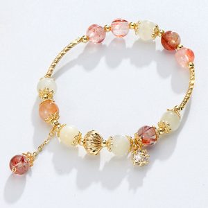 Buddha Stones Colorful Rutilated Quartz Cat Eye Zircon Auspiciousness Bead Bracelet Bracelet BS Rutilated Quartz(Auspiciousness♥Courage)