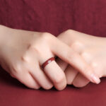 Buddha Stones Cinnabar Om Mani Padme Hum Auspicious Clouds Blessing Ring Ring BS 4