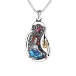 Buddha Stones Avalokitesvara Lotus Design Copper Wealth Necklace Pendant Necklaces & Pendants BS 3