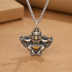 Buddha Stones Tibet Garuda Bird Copper Protection Necklace Pendant Necklaces & Pendants BS Garuda(Wisdom♥Protection)