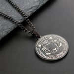 Buddha Stones Animal Titanium Steel Chain Necklace Protection Pendant Necklaces & Pendants BS Black Tiger