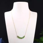 Buddha Stones 14k Gold Plated Hetian Cyan Jade Beaded Luck Necklace Pendant Necklaces & Pendants BS 6