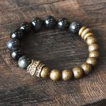 Buddha Stones Rainbow Obsidian Copper Bead Positive Transformation Bracelet Bracelet BS 18cm