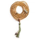 Buddha Stones 108 Mala Beads 925 Sterling Silver Citrine Sandalwood Turquoise Protection Prosperity Bracelet Mala Bracelet BS 23